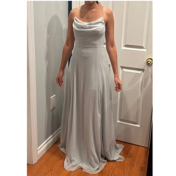 Light Gray Wedding Guest Dress - Picture 2 of 4